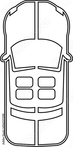 Cars icon from above, top view isolated. Modern urban civilian vehicle. View from the bird's eye. Realistic design. Flat style vector. traffic, automobile transportation. Transport service concept.
