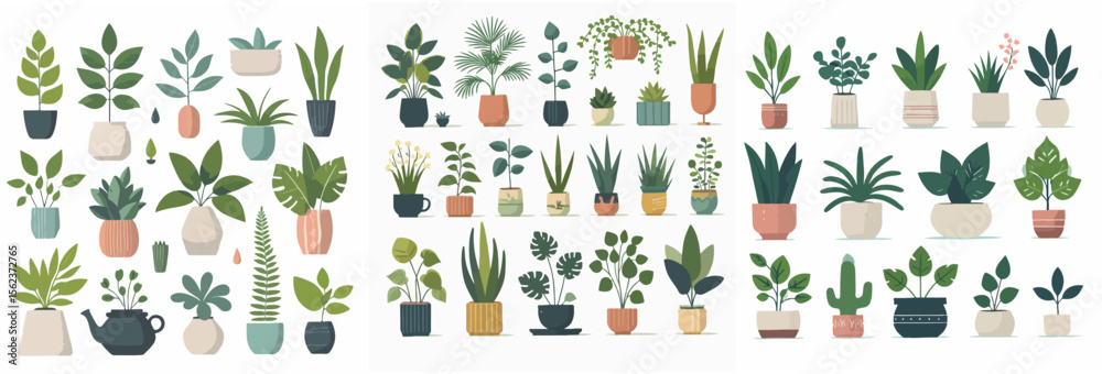 Obraz premium flower pot flat design vector
