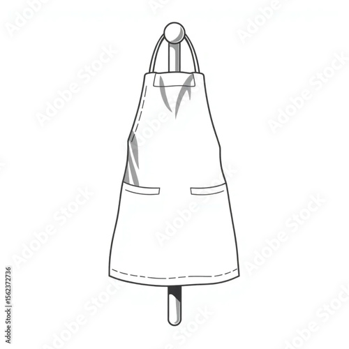 A linen apron on a kitchen peg
