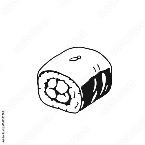 A single sesame seed on a sushi roll