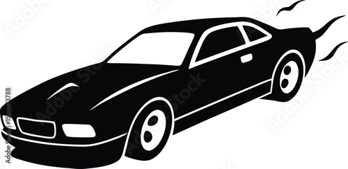 Silhouette of a race car drifting with Speed Trail