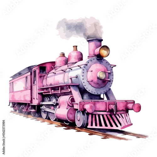Vintage steam locomotive on a railway track