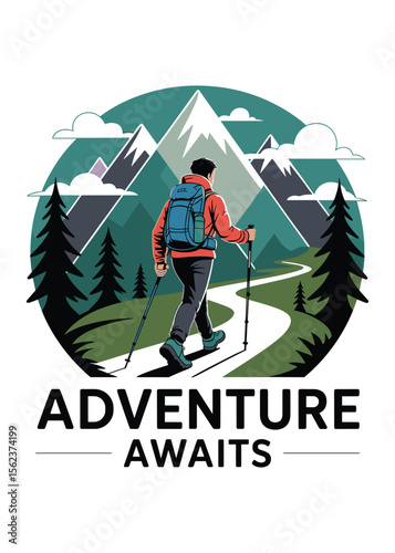 Mountain Climbing Day Typography T-Shirt Design
