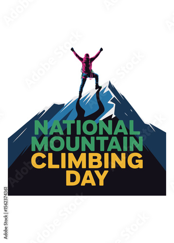 Mountain Climbing Day Typography T-Shirt Design