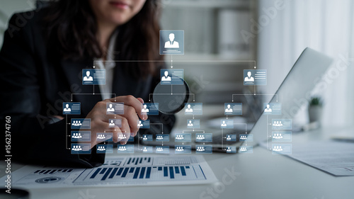 Tableau sur toile Corporate org chart and team structure show hierarchy, team, and structure for c