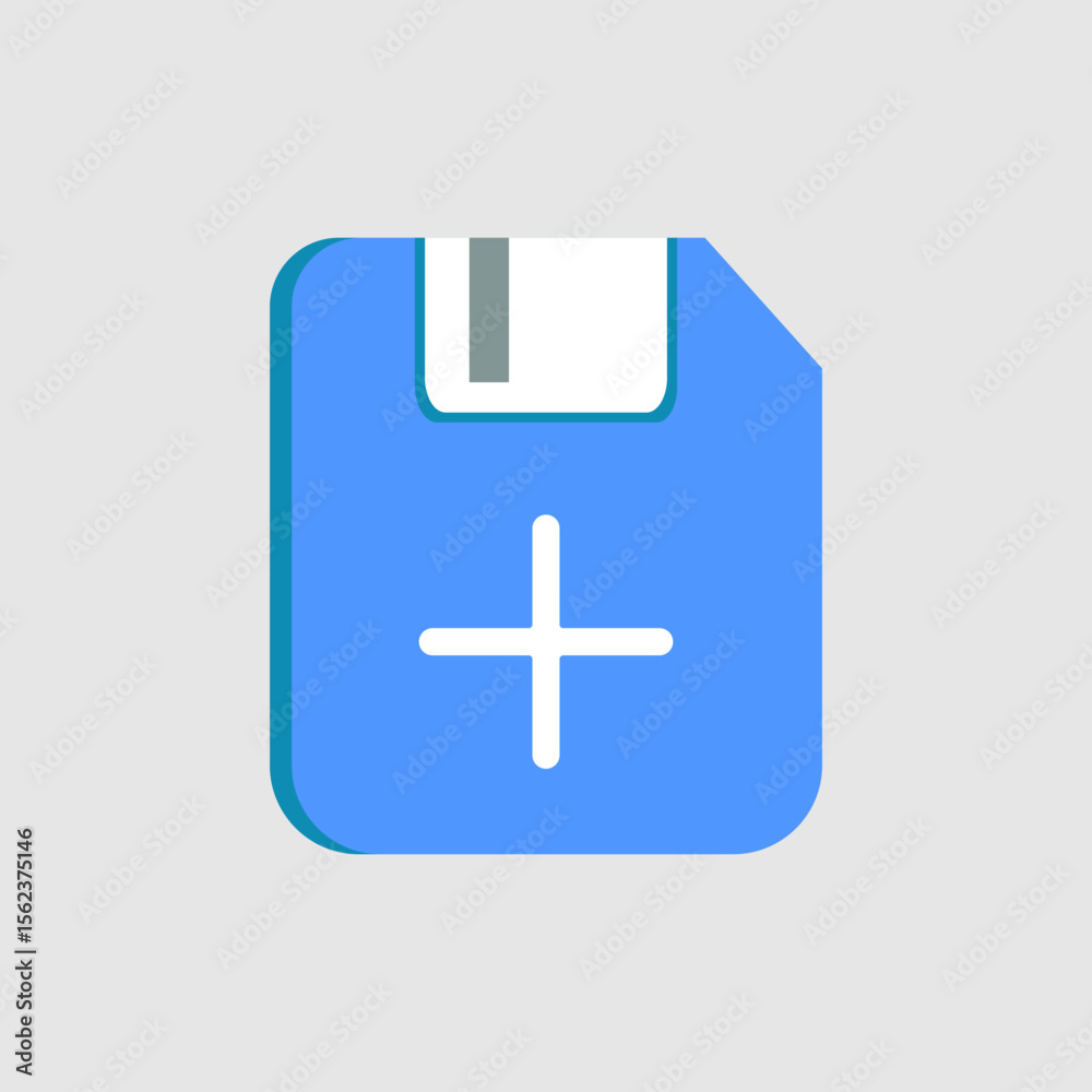Fototapeta premium add file icon. icon related to UI elements. suitable for graphic design, web site, app, user interfaces, printable etc. flat icon style. simple vector design editableMobile