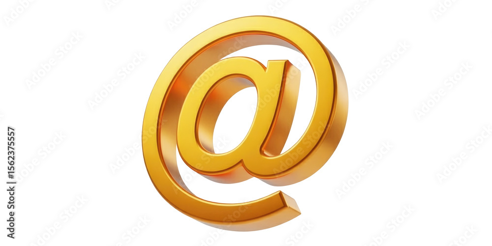 Obraz premium A shiny golden at symbol floating in the darkness representing email and online communication usage