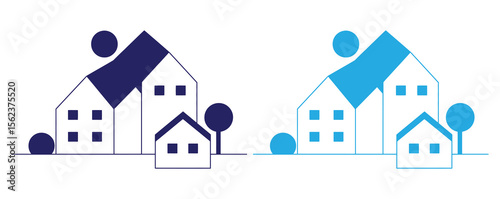 home icons. Vector illustration house and real estate icon symbol collection for apps and websites on white background.Home, house icon set. Real estate icon isolated on white background.