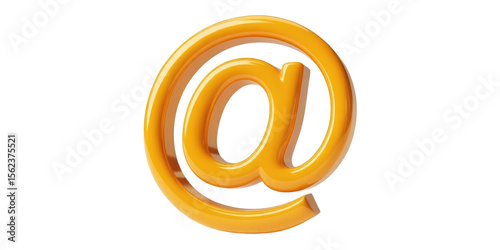 Wallpaper Mural A glossy orange at symbol isolated on a black background in a rendered digital illustration style Torontodigital.ca