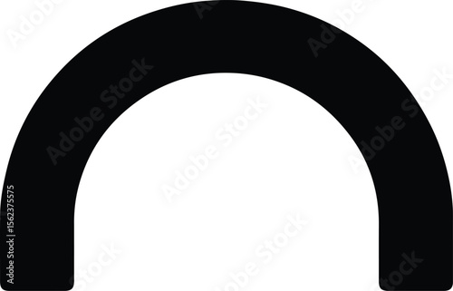 Silhouette Arch simple design element semicircle shape vector Illustrator