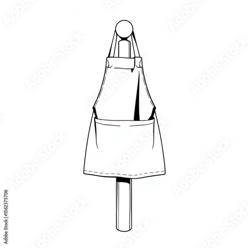 A linen apron on a kitchen peg