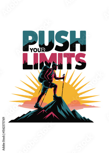 Mountain Climbing Day Typography T-Shirt Design