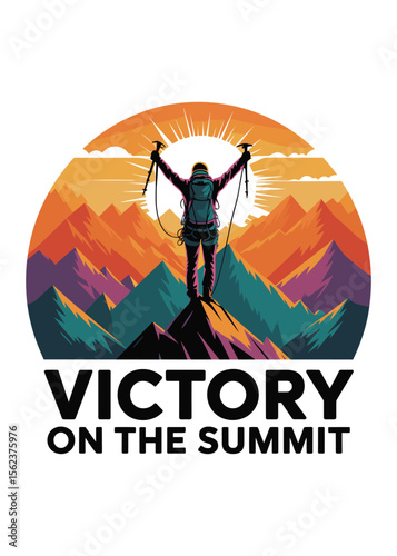 Mountain Climbing Day Typography T-Shirt Design