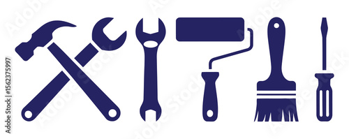 Tools icons set. Instruments signs collection. Tools and Service icons set. Instrument symbol. Vector illustration.tools set icon set with black color  vector  isolated illustration editable