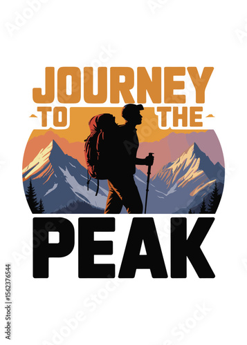 Mountain Climbing Day Typography T-Shirt Design