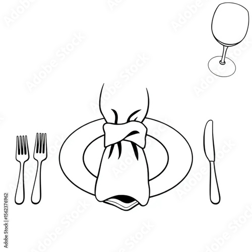A linen napkin ring on a dinner setting
