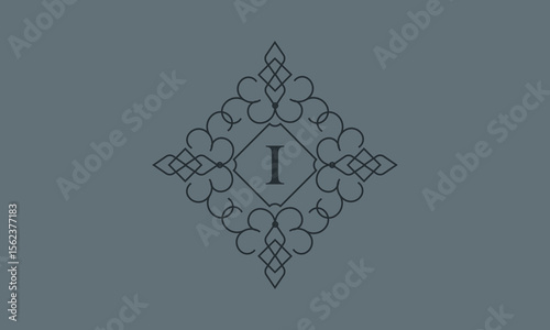 Wallpaper Mural Classic ornament with letter I. Design elements for invitations, company branding, business, sign, heraldry, etc. Vector floral monogram. Torontodigital.ca
