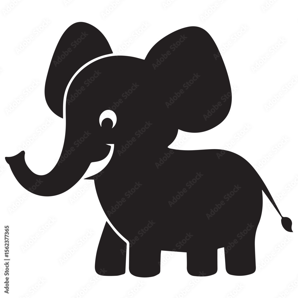 Fototapeta premium Minimalist Elephant Logo Vector in Silhouette Style – Majestic Animal Design for Wildlife Conservation, Safari Brands, Nature Logos, Eco-Friendly Products, Travel Agencies, and Elegant Branding