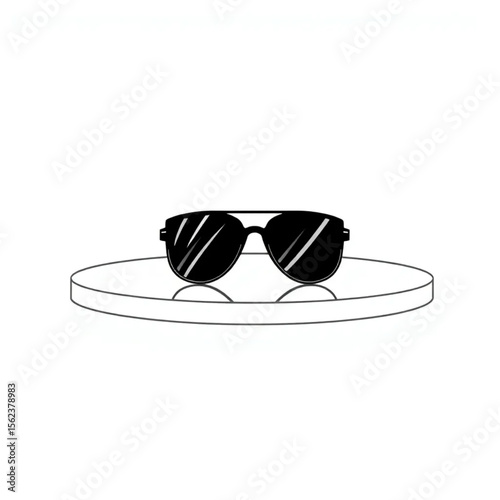 A pair of sunglasses on a café table
