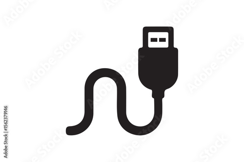 Cable logo icon silhouette on white background.