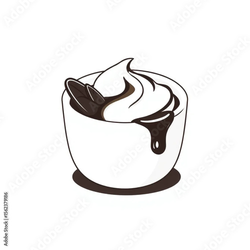 A ceramic ramekin with chocolate mousse