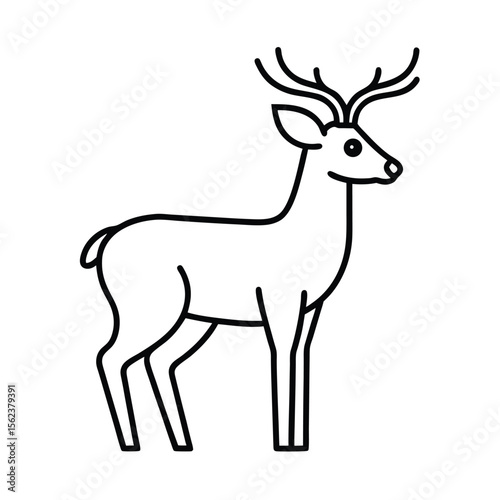 reindeer line vector illustration