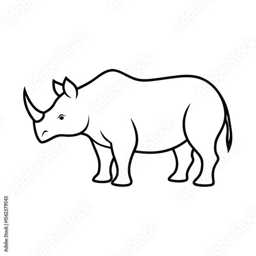rhinoceros line vector illustration