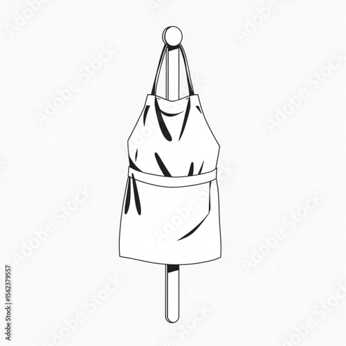 A linen apron on a kitchen peg