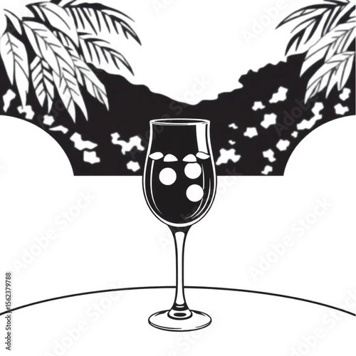 A glass pitcher of sangria on a terrace table