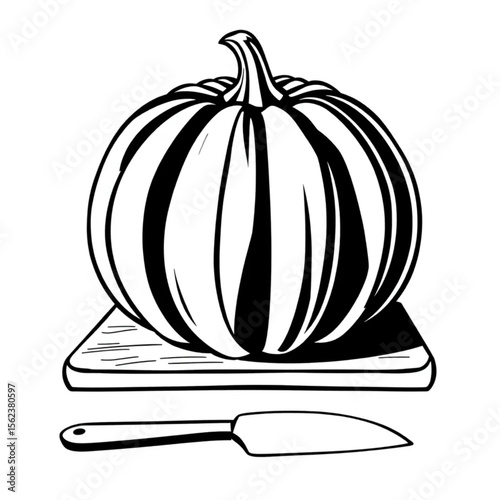 A single pumpkin seed on a chopping board
