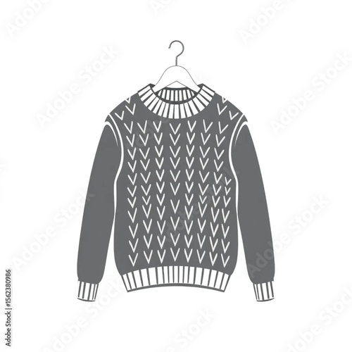 A woollen jumper on a coat hanger