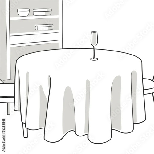 A linen tablecloth on a dining table