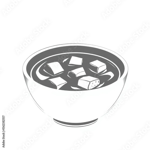 A ceramic soup bowl with croutons