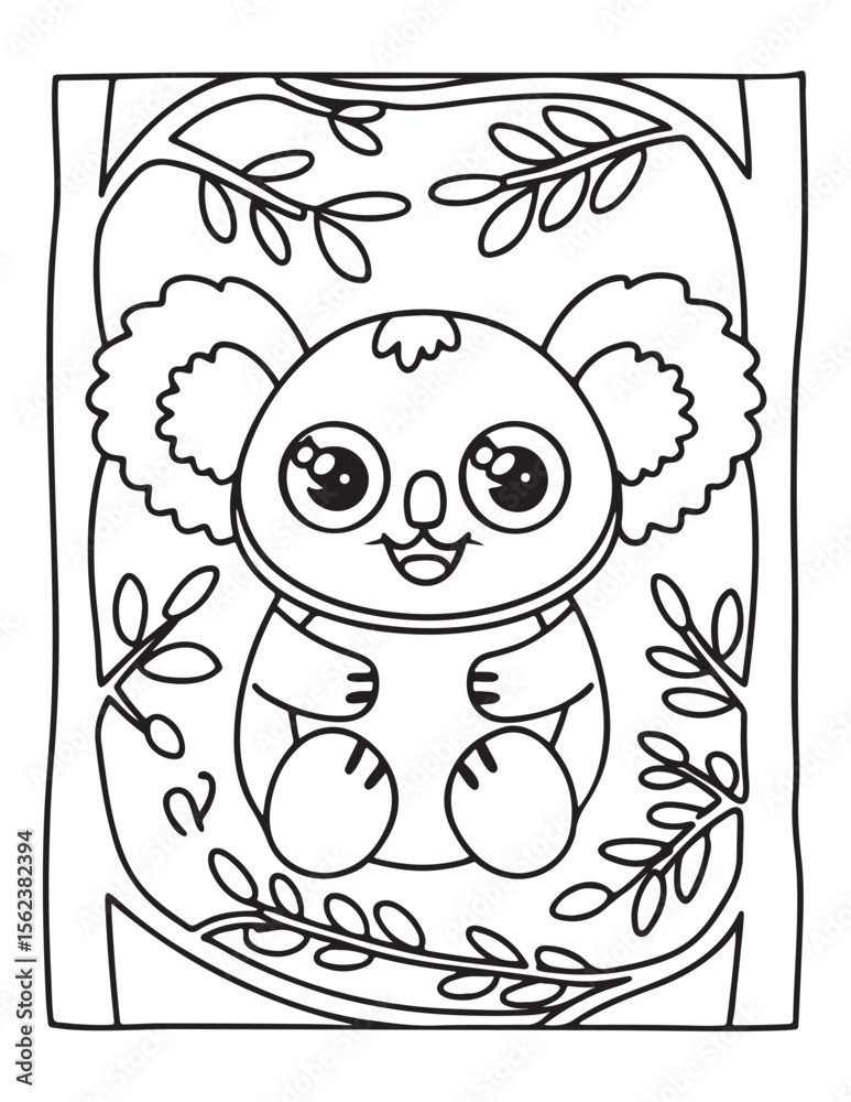 Obraz premium Cute Kawaii Coloring Pages – Fun and Easy Printable Line Art for Kids and Adults, Kawaii Fun Coloring Sheets, Simple and Sweet Line Art for Relaxation, Print