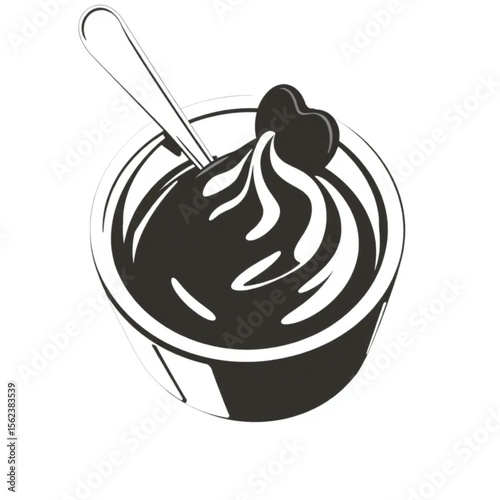 A ceramic ramekin with chocolate mousse