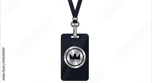 Official Access Pass with Crown Emblem and Lanyard