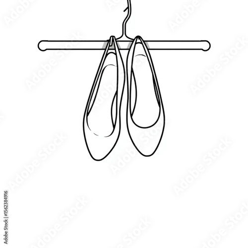A pair of ballet pumps on a shoe rack