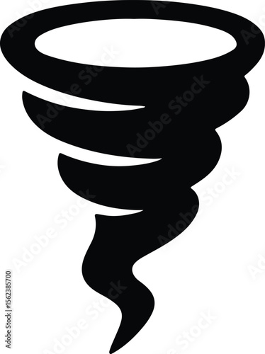 Silhouette Tornado swirling dangerously weather disaster vector Illustrator
