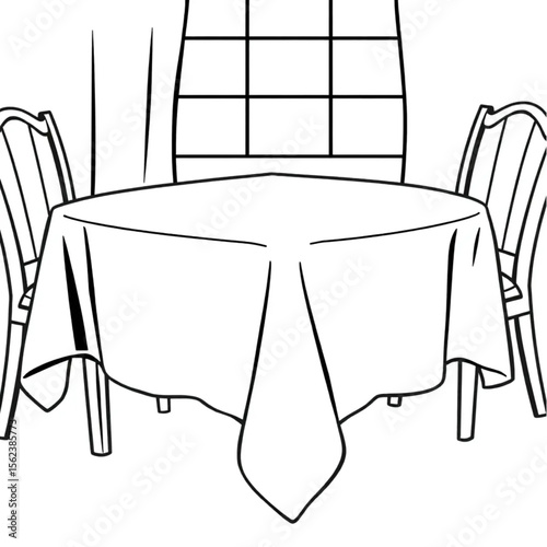 A linen tablecloth on a dining table