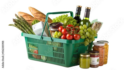 shopping cart full of vegetables