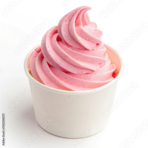 strawberry ice cream isolated on white background