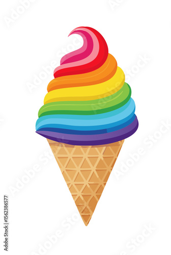 Rainbow Ice Cream Food Icon...