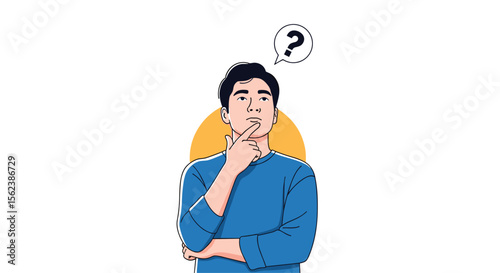 A Person Pondering Deeply with a Question Mark Overhead