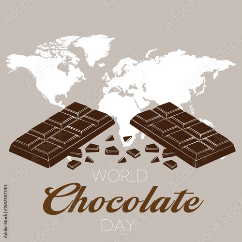 World Chocolate Day Celebration Card Design. Celebrate World Chocolate Day With Chocolate 