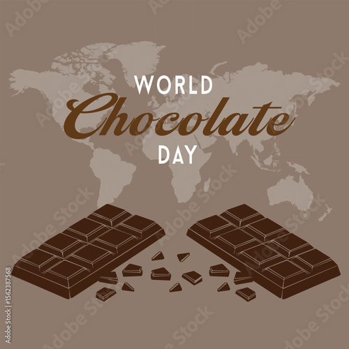 World Chocolate Day Celebration Card Design. Celebrate World Chocolate Day With Chocolate 