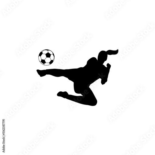 woman Football Sport silhouettes in different positions Vector