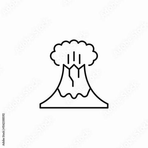 erupting volcano mountain icon sign vector