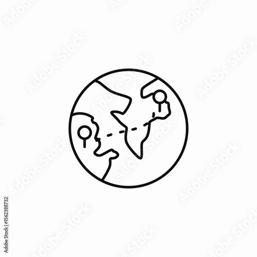 global travel destinations icon sign vector