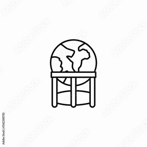 globe stand earth icon sign vector