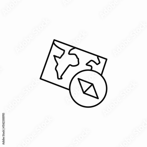 map compass direction icon sign vector